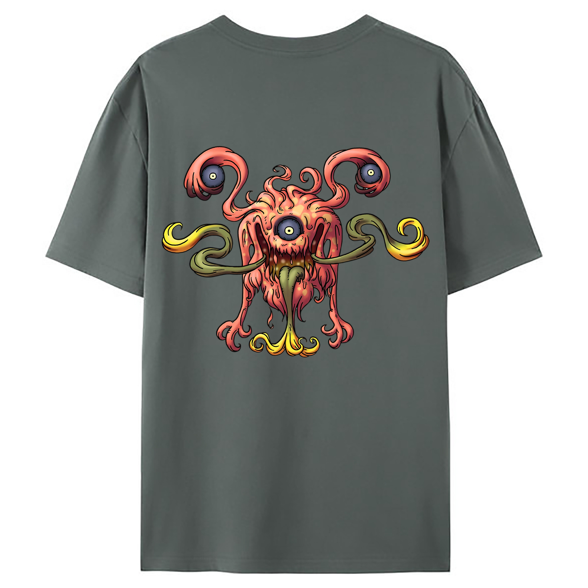 （画像用） ドラゴンクエスト Doragon Kuesuto Dragon Quest 綿100％ メンズ半袖Tシャツ（バックプリント） 通気性
